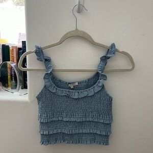 Love Tree Sky Blue Cropped Tank